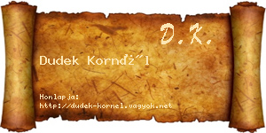Dudek Kornél névjegykártya